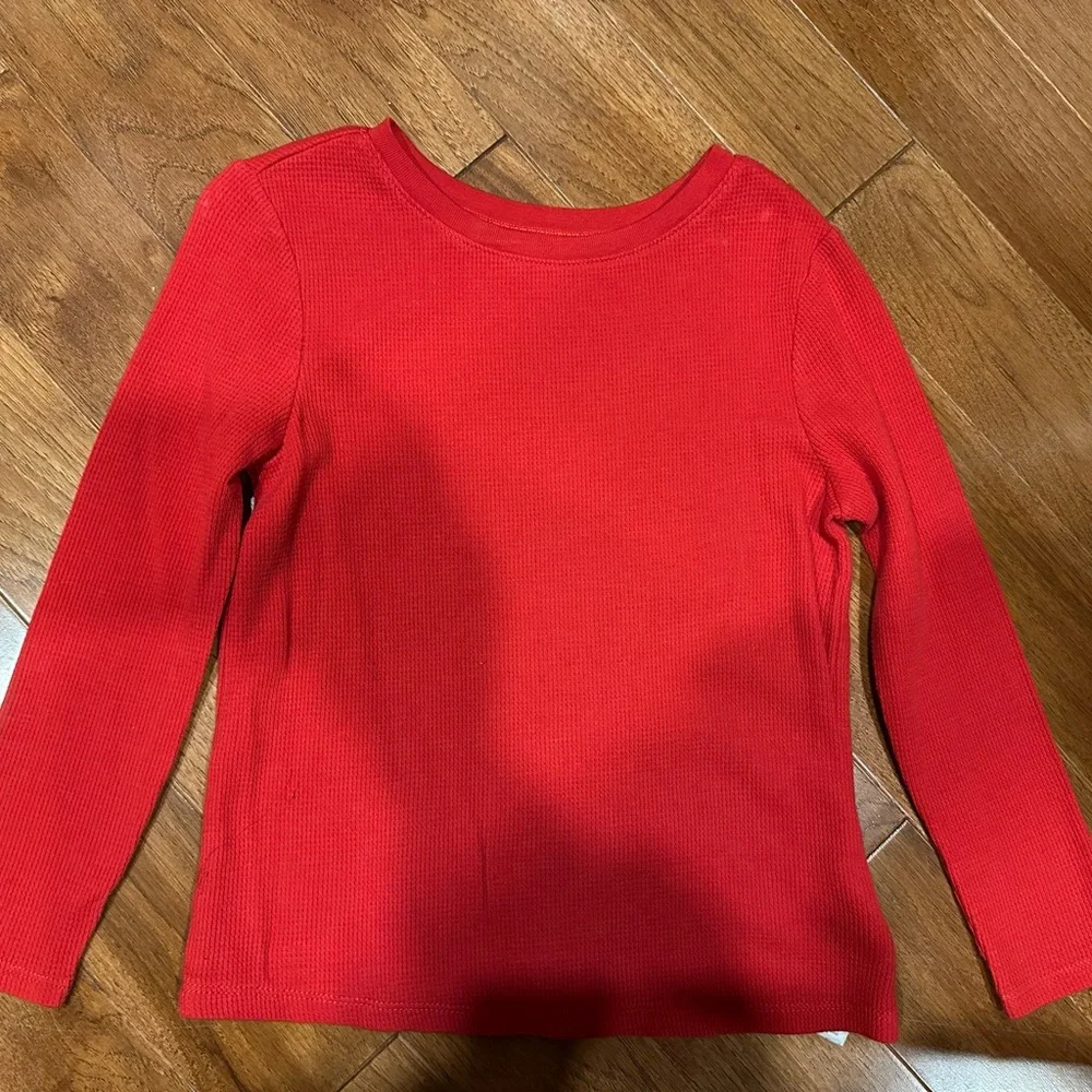 Old Navy Vibrant Red Kids Long Sleeve Tee